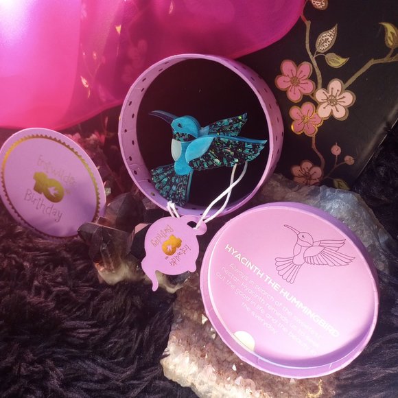 NIB 10th Birthday Hyacinth Hummingbird Erstwilder Brooch - Picture 9 of 9